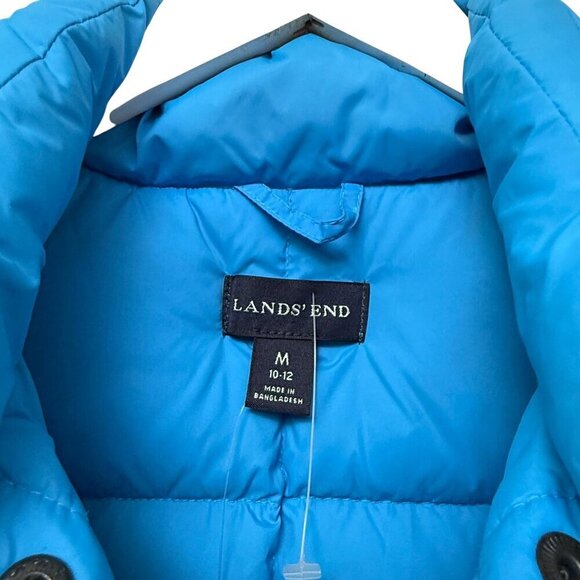 LANDS END Goose Down Vest Medium Blue Puffer Womens Jacket - Picture 5 of 11